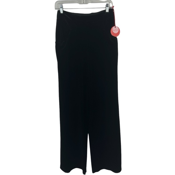 EVA FRANCO NWT Size 6 Hepburn Pant in Black Velvet Wide Leg High Waisted Pocket - Picture 2 of 16